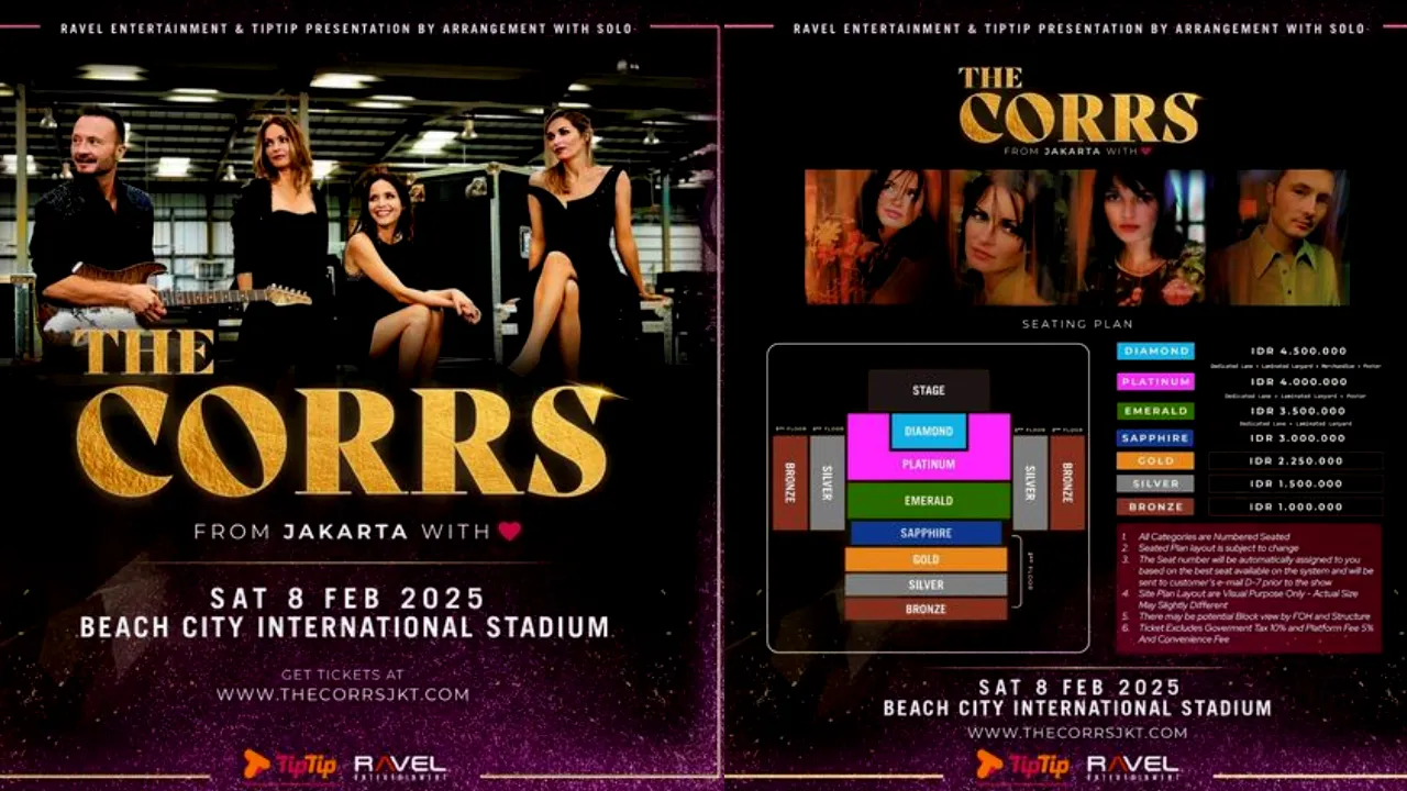 The Corrs Kembali Konser di Jakarta 8 Februari 2025 Berikut Harga Tiketnya